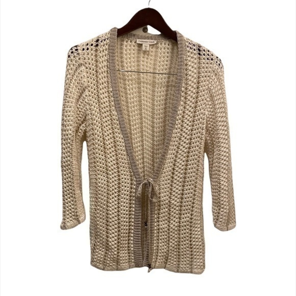 NWOT Coldwater Creek Net Sweater Cardigan Women XS (fits like Small)